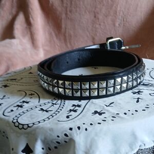 Ardene Black Belt with Silver Studs